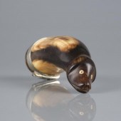 19TH C. HORN SNUFF MULLA carve