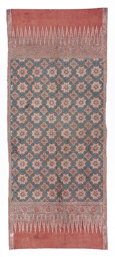 19TH C. INDIAN BLOCK PRINTED AND