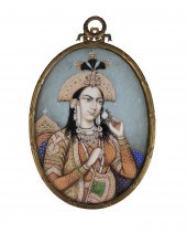 19TH C. INDIAN MINIATURE PORTR