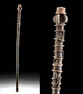 19TH C. INDIAN WOOD POLE W/ IR