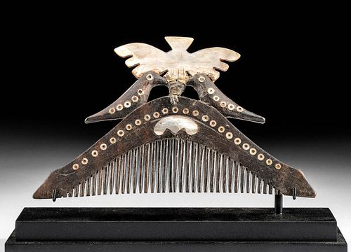 19TH C. INDONESIAN WOOD COMB W/