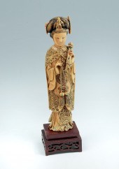 19TH C. INLAID & CARVED HORN I