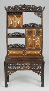 19TH C. INLAID MEIJI CABINETJa