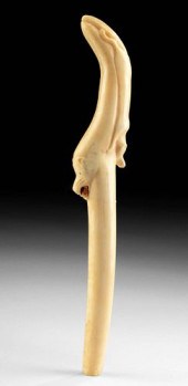 19TH C. INUIT WALRUS IVORY CAN