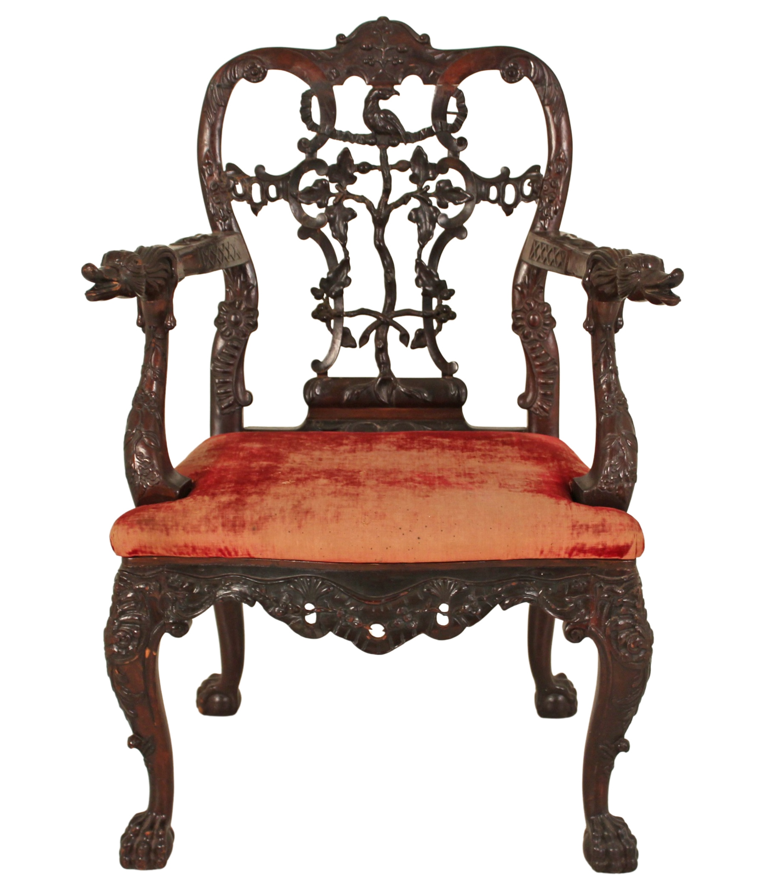 19TH C. IRISH RIBBON BACK ARM CHAIR