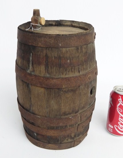 19th c. iron bound keg. 12 1/2''