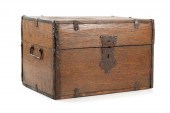 19TH C. IRON BOUND OAK APOTHEC