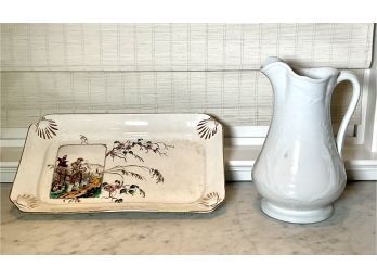 19th C. Ironstone pitcher with a