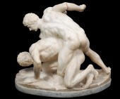 19TH C. ITALIAN ALABASTER WRES