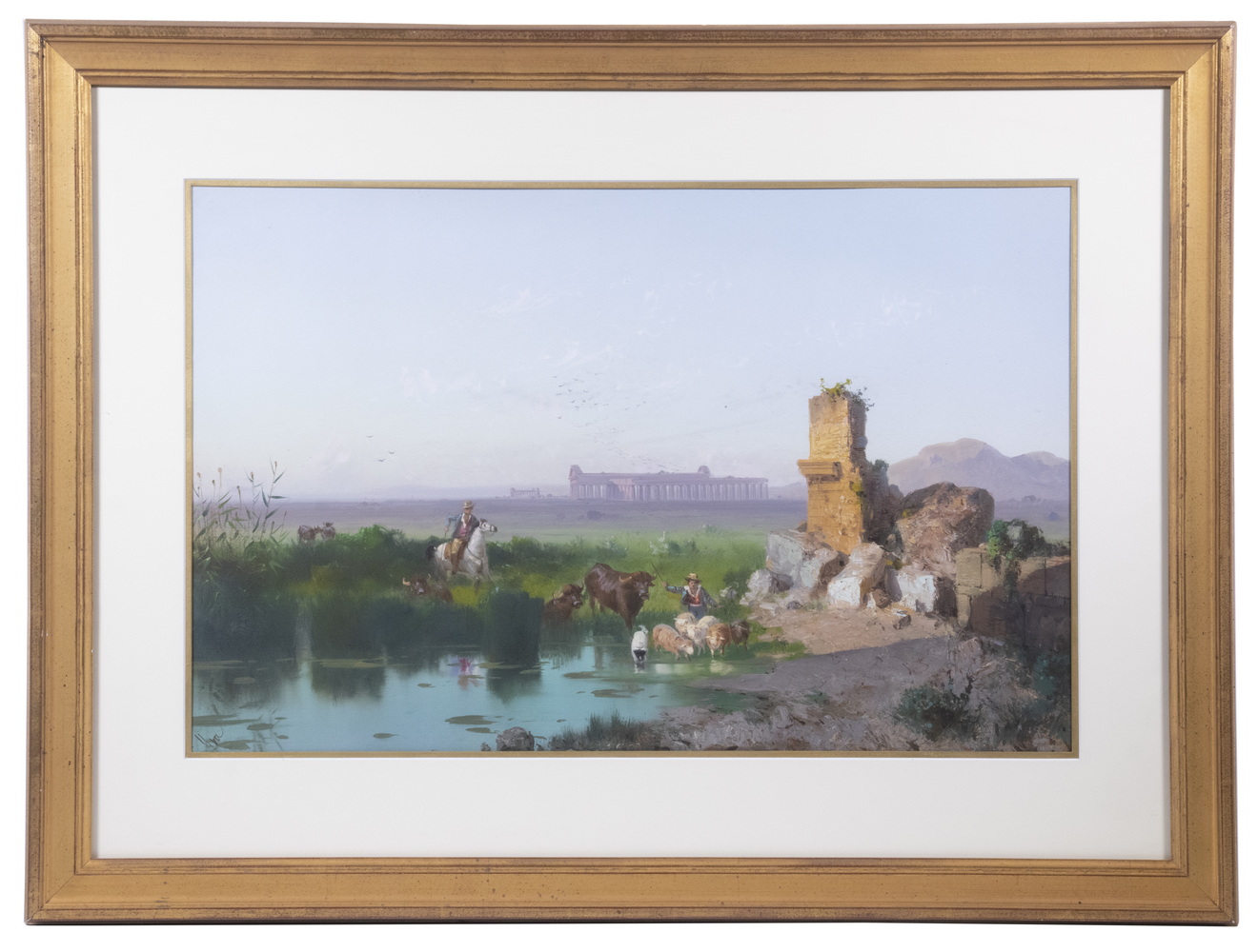19TH C. ITALIAN GOUACHE LANDSCAPE