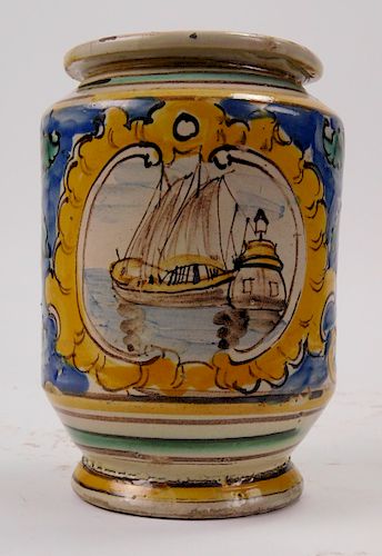 19TH C. ITALIAN MAJOLICA JAR19th c.