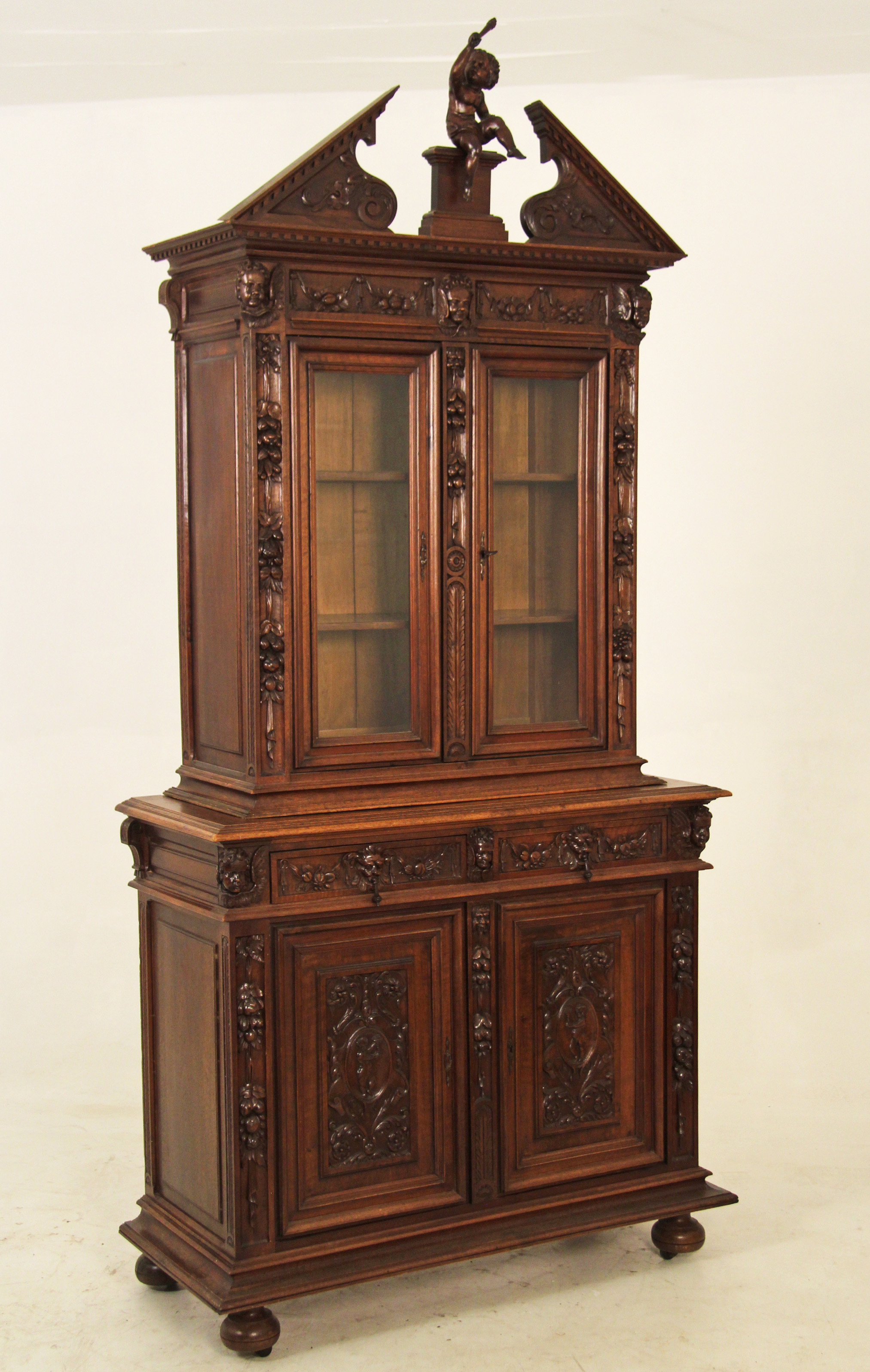 19TH C ITALIAN WALNUT BOOKCASE