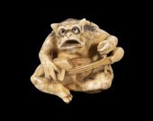 19TH C. IVORY NETSUKE OF KAPPA