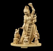 19TH C. JAPANESE IVORY SAMURAI