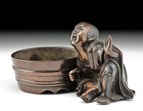 19TH C. JAPANESE MEIJI BRONZE CHILD