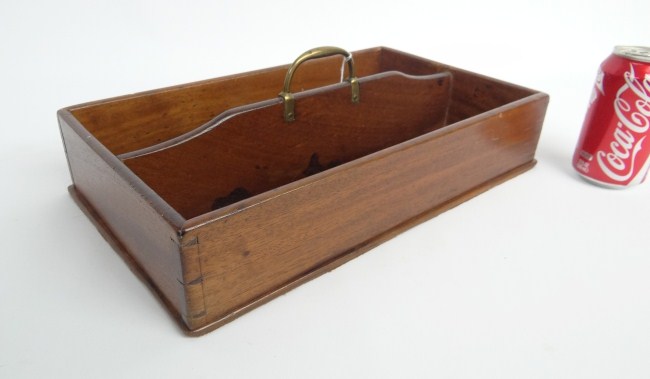 19th c. knife box with brass