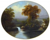 19TH C. LANDSCAPE OIL, DEPICTS