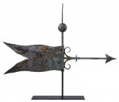19TH C. LARGE BANNER WEATHERVA