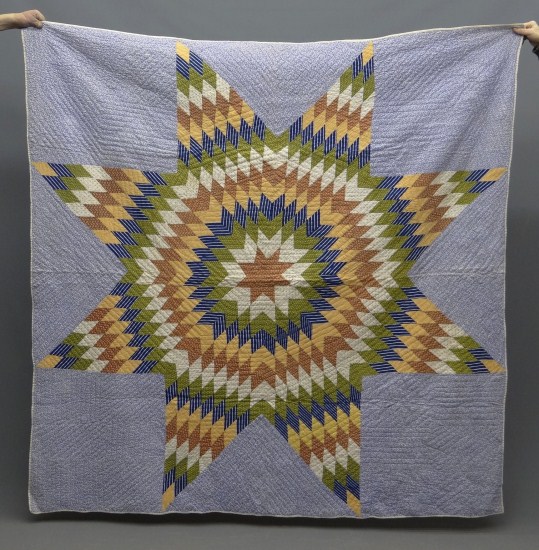 19th c. lone star quilt. 76''