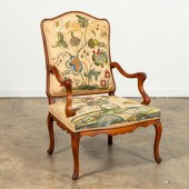19TH C. LOUIS XV FAUTEUIL WITH