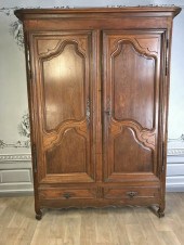 19TH C. LOUIS XV STYLE OAK ARM