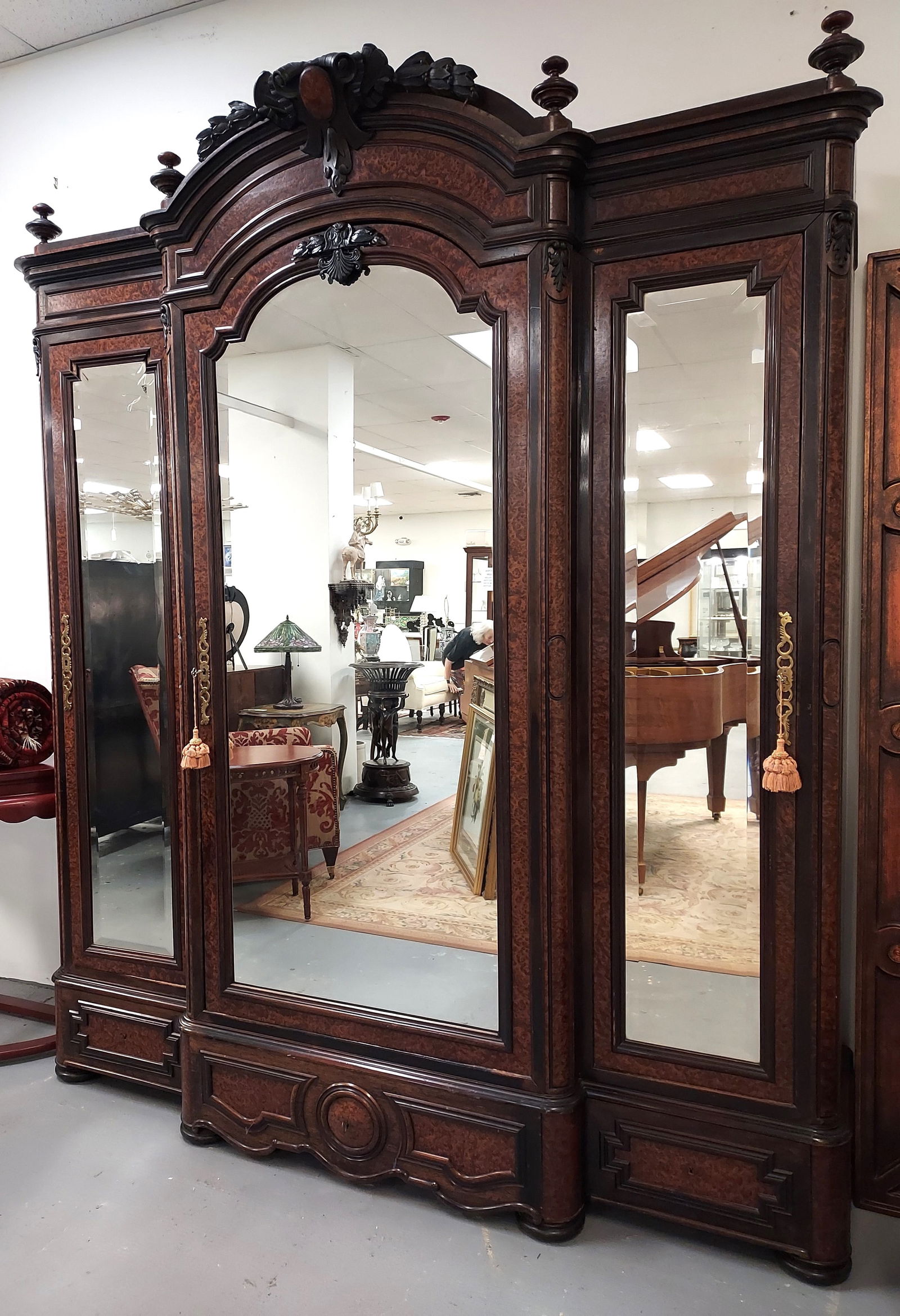 19TH C LOUIS XVI STYLE BURLED