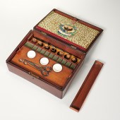 19TH C. MAHOGANY ARTIST'S BOX