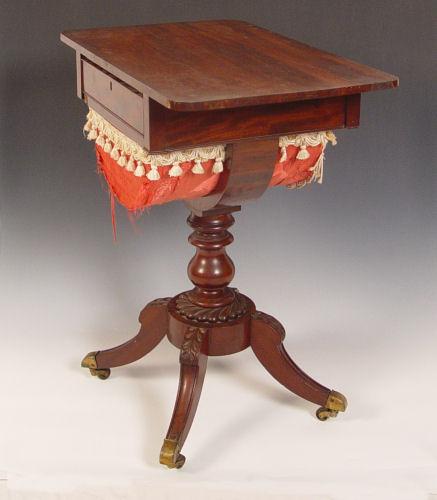 19th C MAHOGANY WORK / SEWING