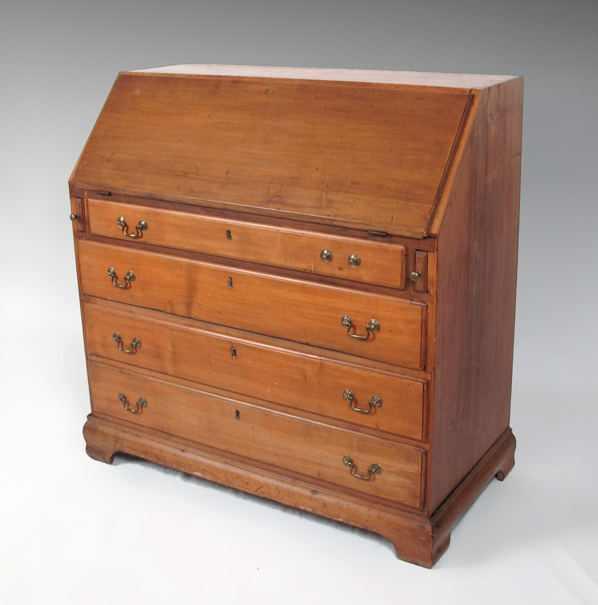 19TH C MAPLE DROP FRONT SECRETARY