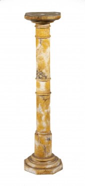 19TH C. MARBLE PEDESTAL Probab