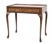 19TH C. MARQUETRY INLAID QUEEN