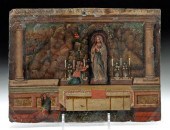 19TH C. MEXICAN EX-VOTO RETABL
