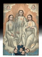 19TH C. MEXICAN RETABLO - HOLY