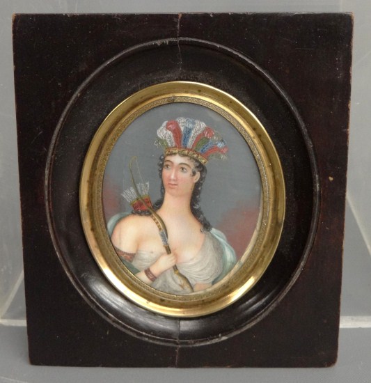 19th c. miniature portrait on