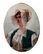 19TH C. MINIATURE WATERCOLOR O