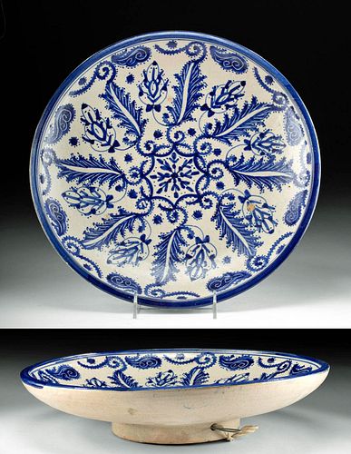 19TH C. MOROCCAN BLUE-ON-WHITE