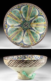 19TH C. MOROCCAN POTTERY MOKHF