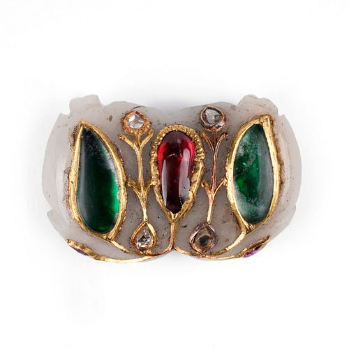 19TH C. MUGHAL JADE PENDANT W/