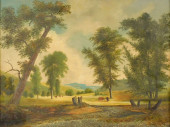 19TH C. NAIVE RURAL LANDSCAPE,