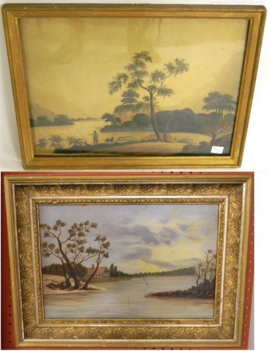 19th C. naive watercolor