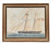 19TH C. NAUTICAL WATERCOLOR, S