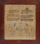 19TH C. NEEDLEWORK FAMILY RECO