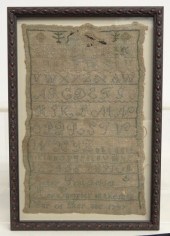 19th c. needlework sampler hav