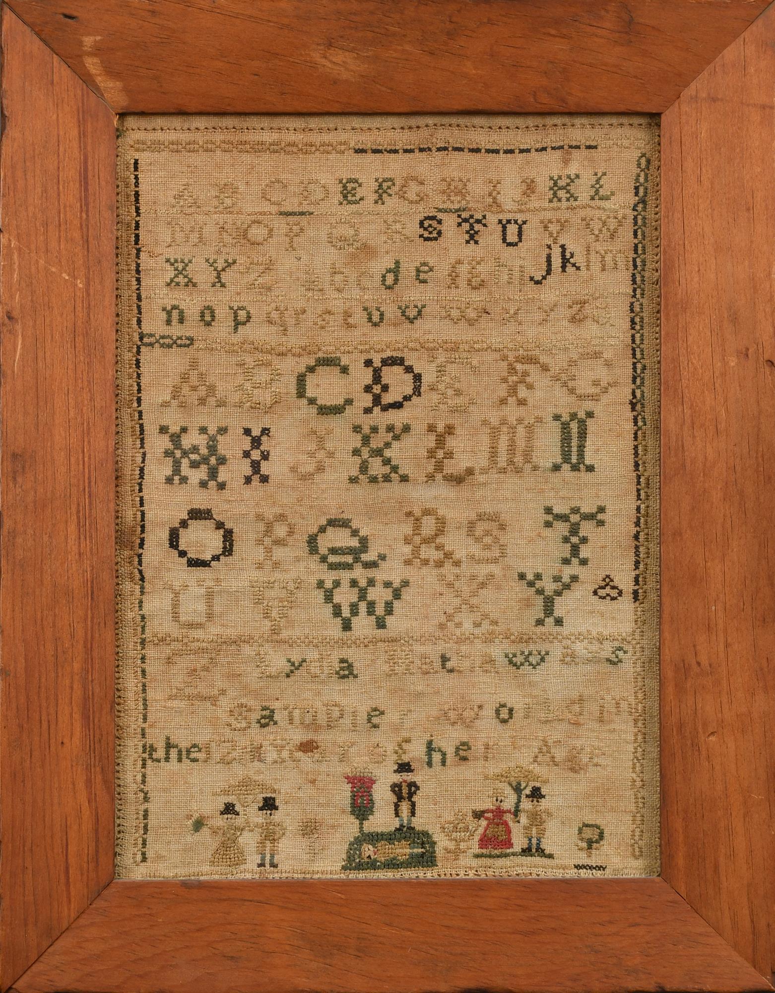 19TH C. NEEDLEWORK SAMPLER, LYDIA