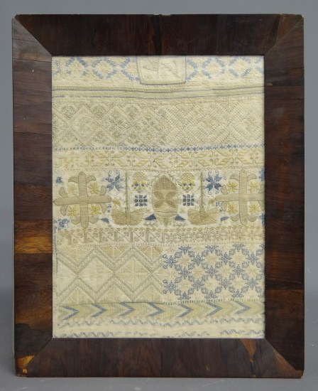 19th c. needlework sampler. site