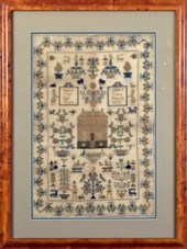 19th C. needlework sampler, wr