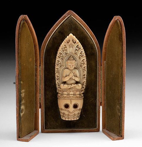 19TH C. NEPALESE BONE BUDDHA &