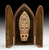 19TH C. NEPALESE BONE BUDDHA &