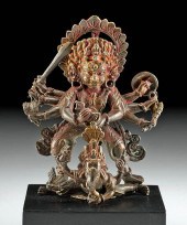 19TH C. NEPALESE BRASS MAHAKAL