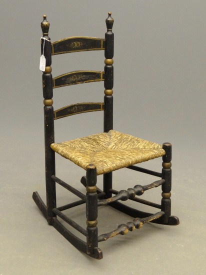 19th c. N.J. painted rushseat